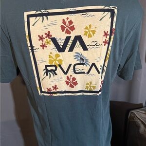 RVCA Teal Floral Graphic Tee